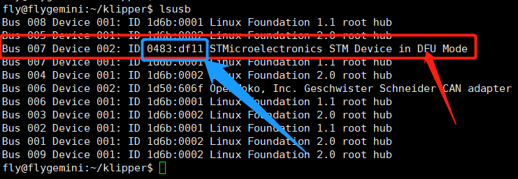 STM32 DFU Mode Detected