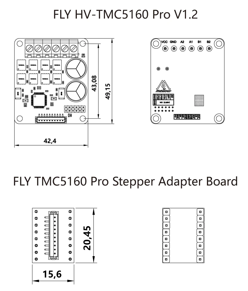 Fly-TMC5160 Pro Dimensions