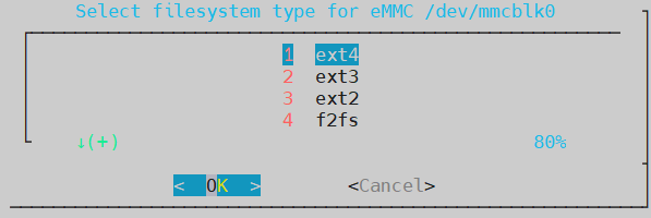 Select file system type 'ext4' .