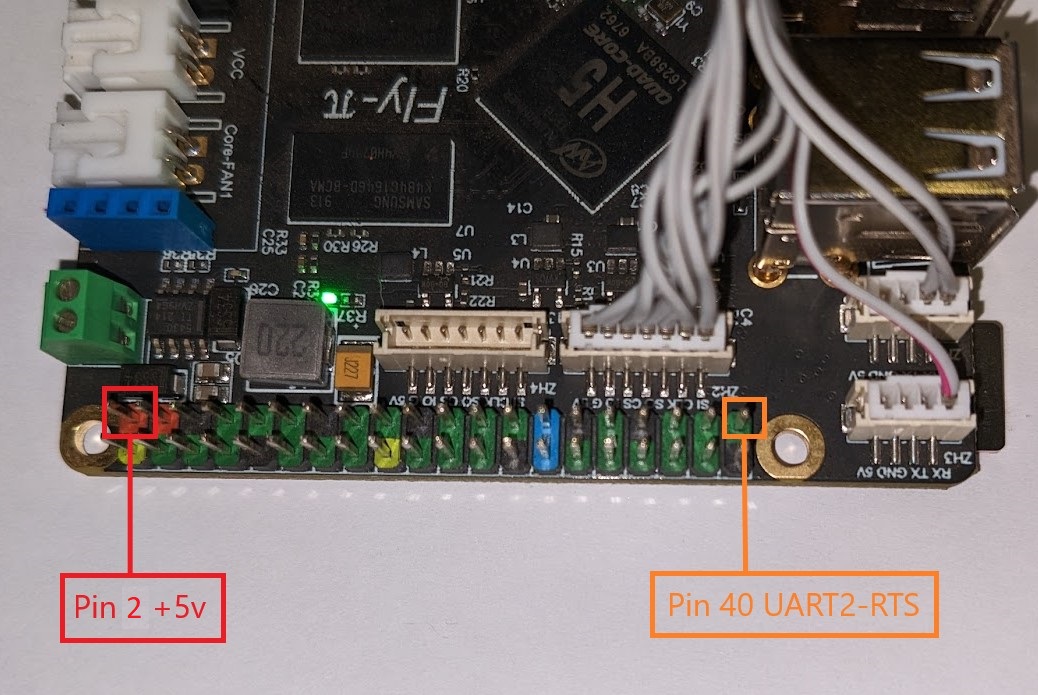 Fly Pi GPIO header pin numbers