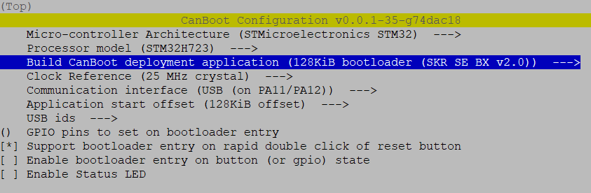 CanBoot Menu Config USB
